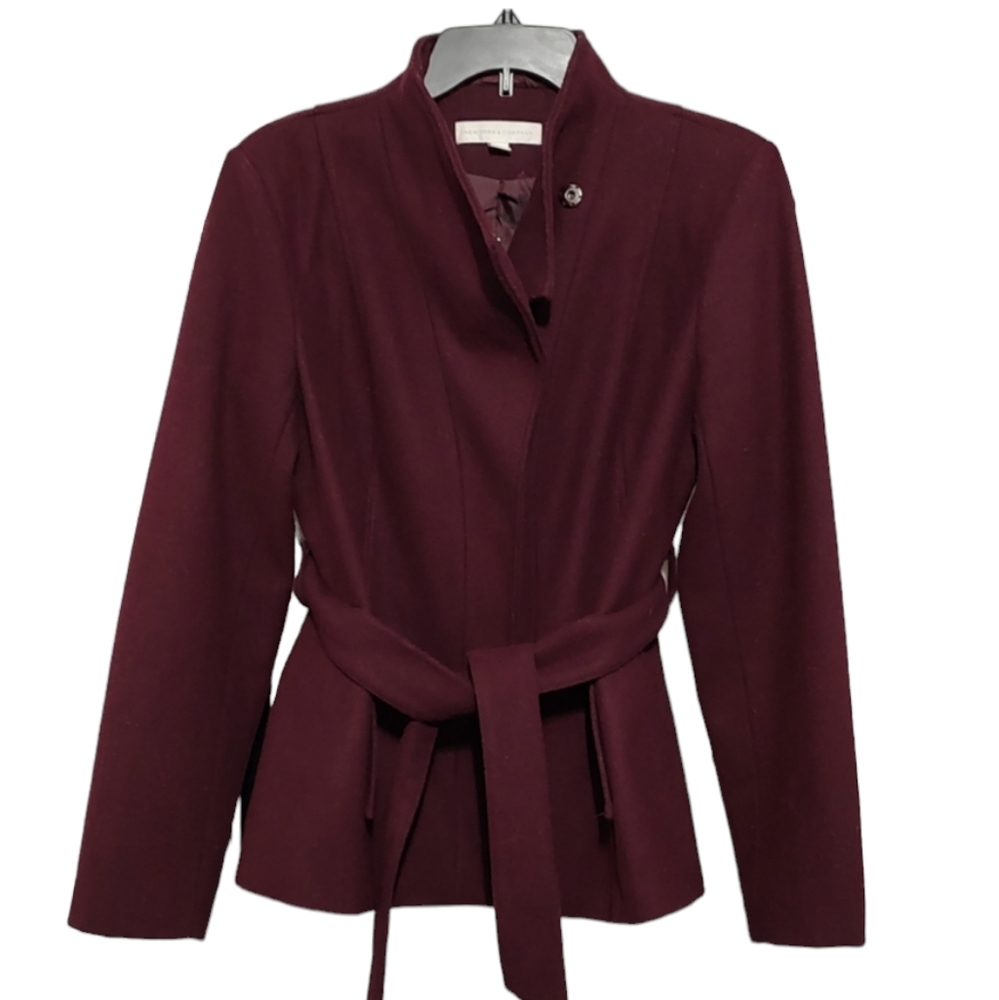 Wine Woolblend New York & Co. Winter Coat sz Small